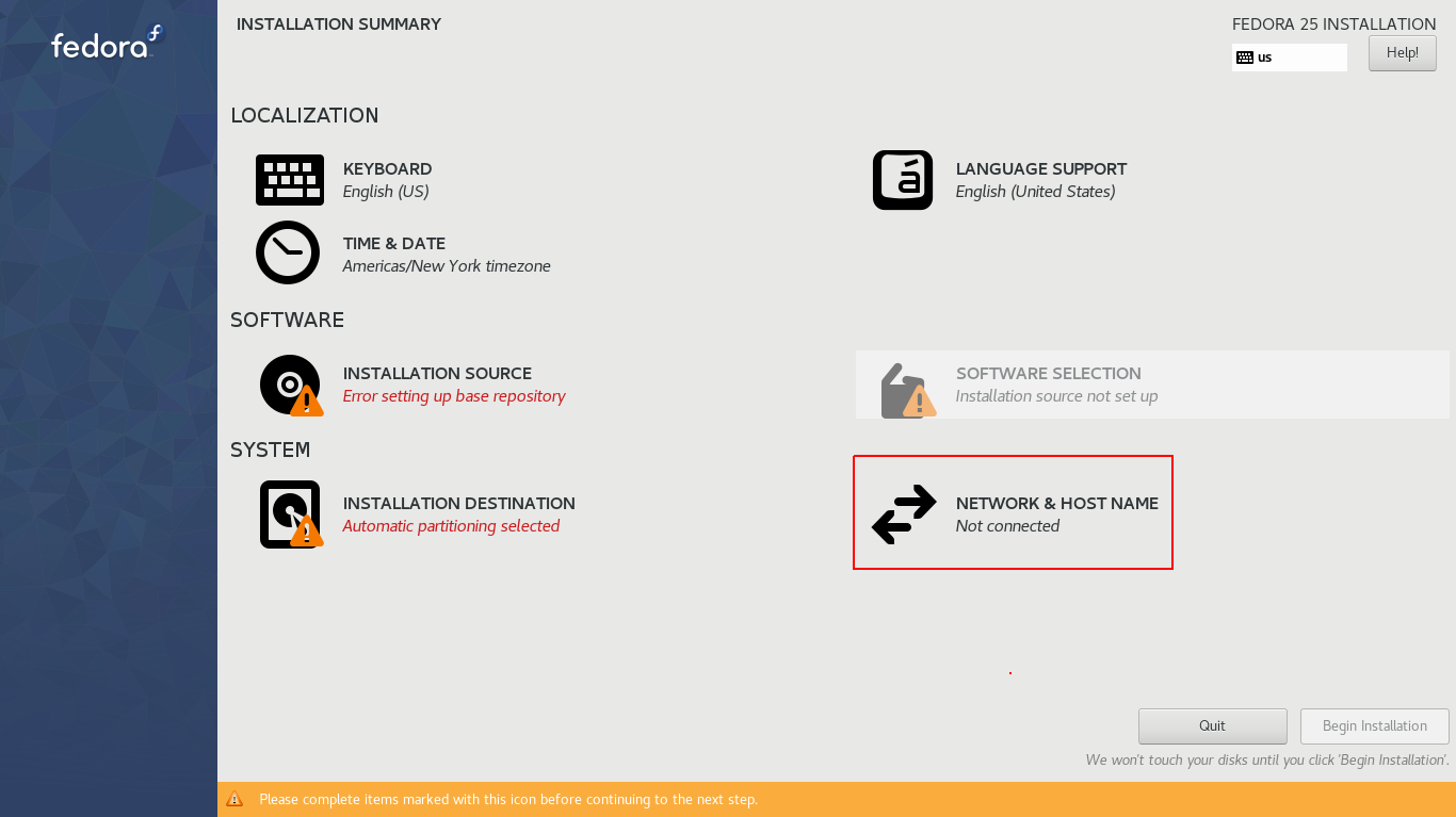 Configuring Network and Host Name