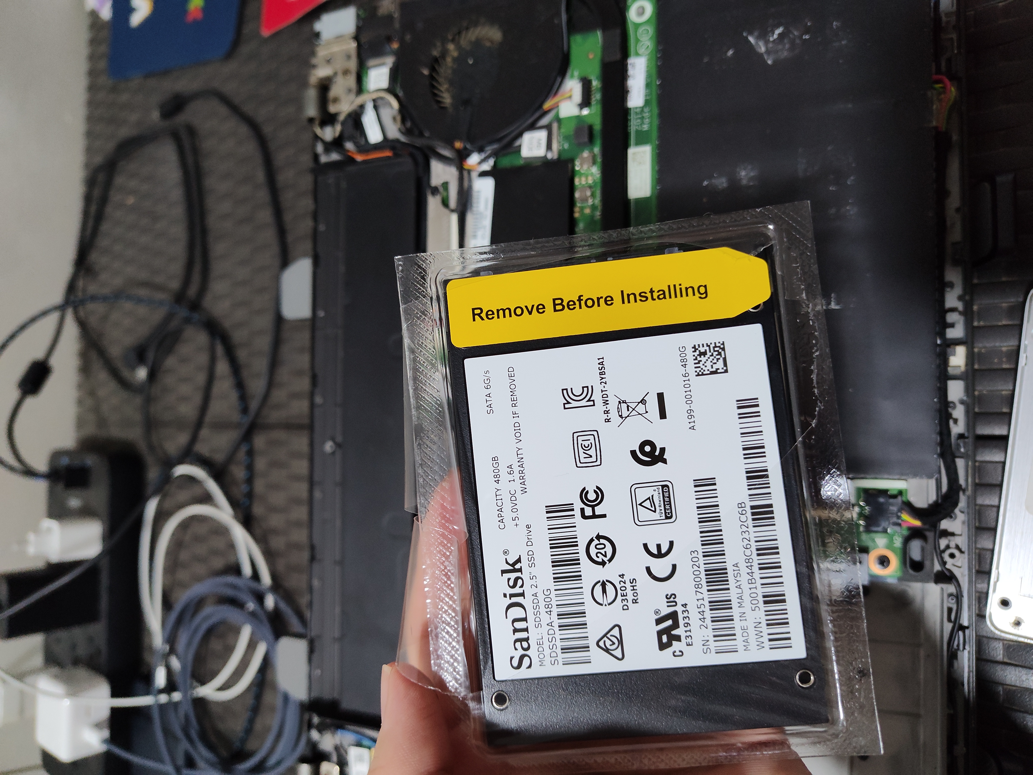 Back of the new SSD