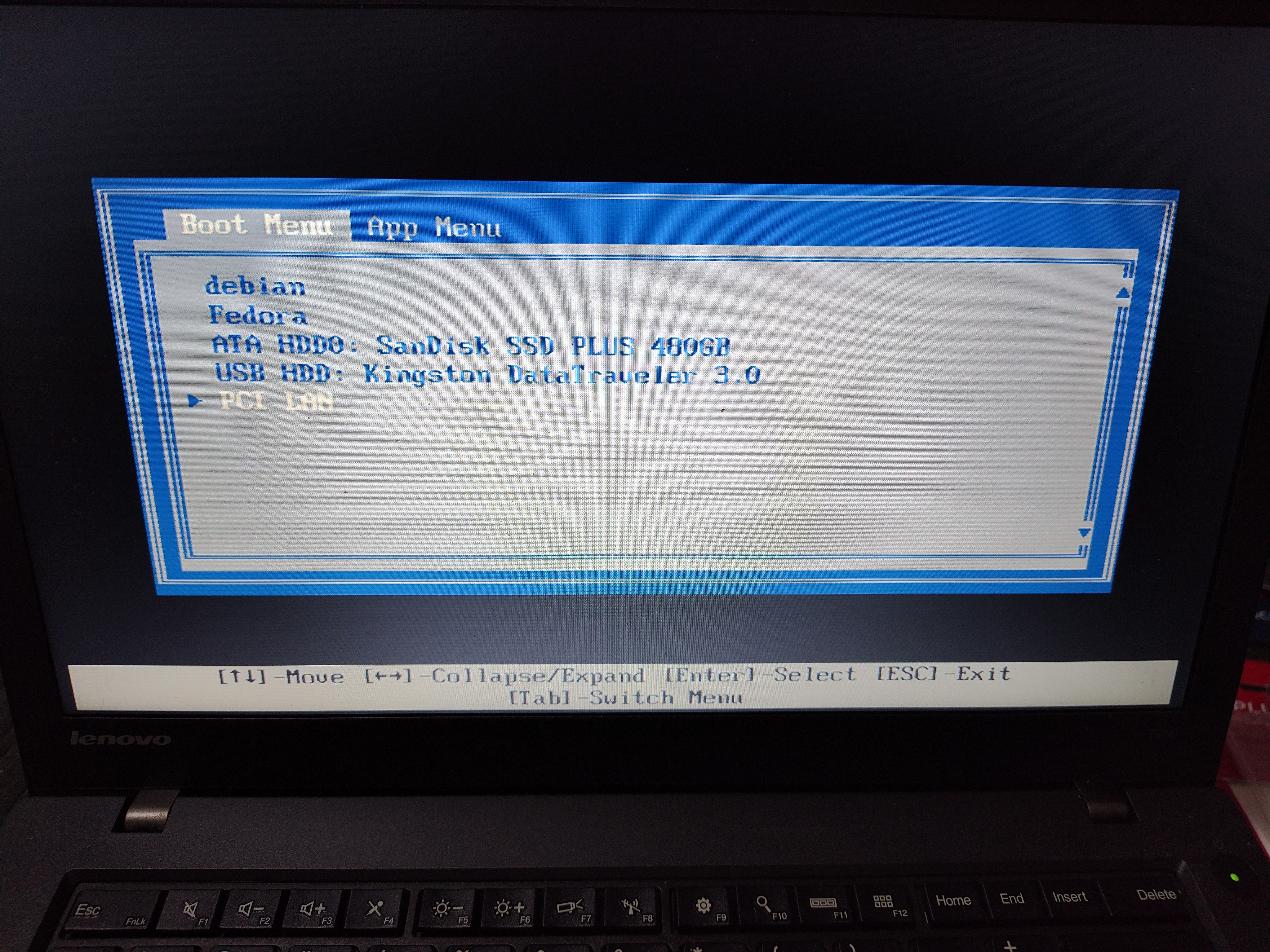 Taylor turning on and getting to the boot menu
