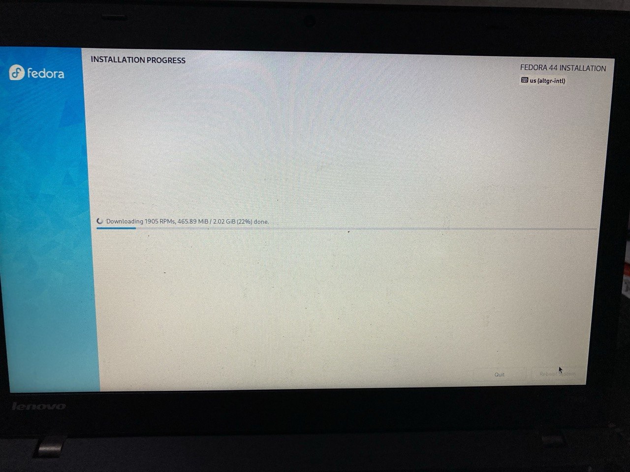 Anaconda getting 1905 rpms, 2.02 GiB total